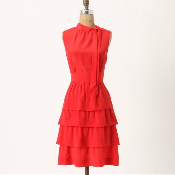 Anthropologie Dresses & Skirts - Anthro Girls From Savoy Oska Silk Ruffled Dress